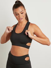 Cut-Out Back Detail Sports Bra and Contrast Striped Leggings Active Set